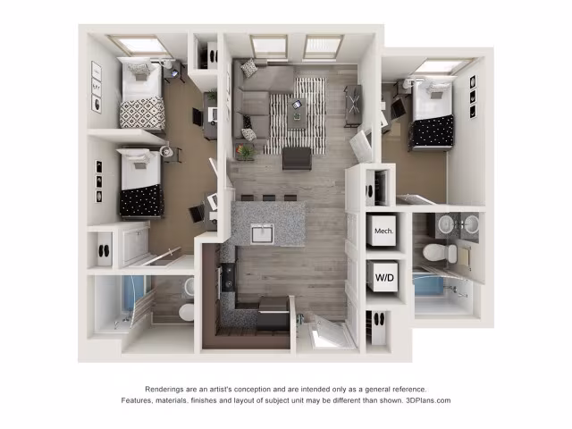 Berkeley - 2X2 Private floor plan